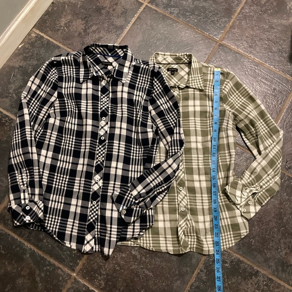 Talbots Plaid Print Button Down Tops Size S - Picture 3 of 10